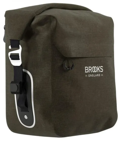 BROOKS Scape Pannier Small Mud Green - wasserdichte Fahrradtasche 10 Liter mit Rollverschluss &…