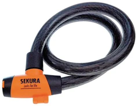 Sekura Kabelschlösser KB403/100/22 Schlüssel 100cm Kunststoffumamantelt schwarz