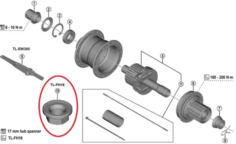 SHIMANO TL-FH18 Werkzeug für Freilaufkörper - Präzisions-Tool für zuverlässige Nabenwartung