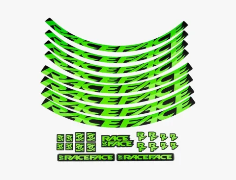 Race Face Laufrad Decal Set, large, neon grün - stylisches Upgrade für dein Laufrad