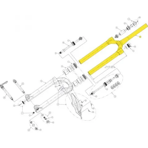 Manitou Standrohreinheit für Machete J-Unit 20" Mattschwarz - präzises Upgrade für Kinderfedergabeln