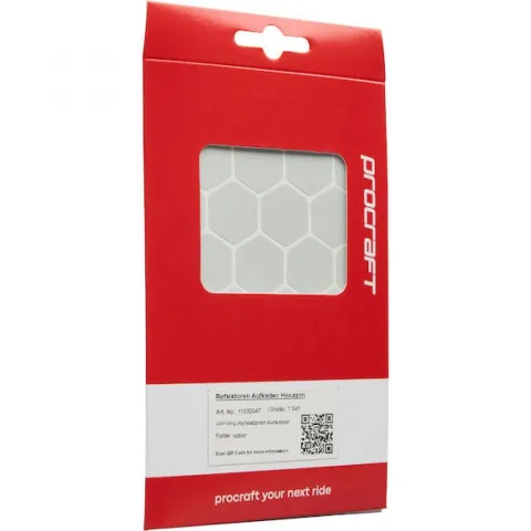 Procraft Reflektoren Sticker Set - Hexagon Universal Silber - mehr Sichtbarkeit im Stradenverkehr