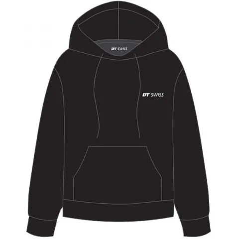 DT Swiss Hoodie Classic schwarz XL Schwarz - bequemer Kapuzenpullover für Alltag und Bike-Fans