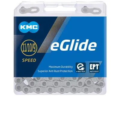 KMC eGlide Cues EPT Kette E-Bike 132 Glieder Silber - für Shimano 9/10/11-fach