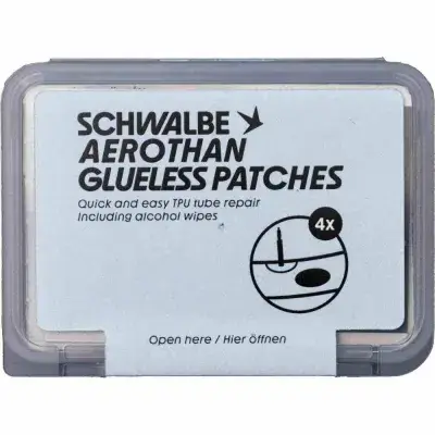 Schwalbe GLUELESS PATCHES (4 Stk. selbstklebende Flicken) - schnelle TPU-Repair-Lösung