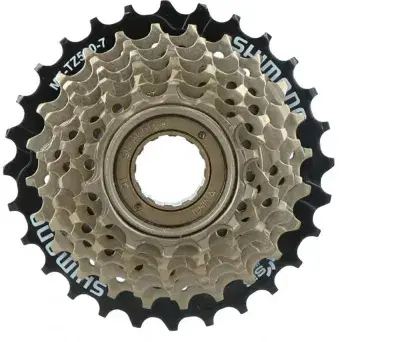 Shimano TZ500 Schraub-Zahnkranz 7-fach 14-28 Z braun - zuverlässige Schaltperformance