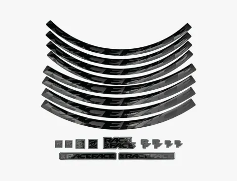Race Face Laufrad Decal Set, XL, black schwarz - stylisches Upgrade für dein Laufrad