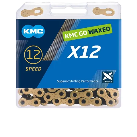KMC X12 Fahrradkette 12-fach 126 Glieder gewachst Silber - X-Bridge-Technologie