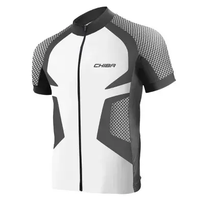CHIBA Race Pro Shirt Men - Radtrikot kurzarm, weiß/schwarz, Größe M